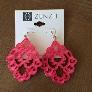 Zenzii Hot Pink Earrings- Never Been Worn!