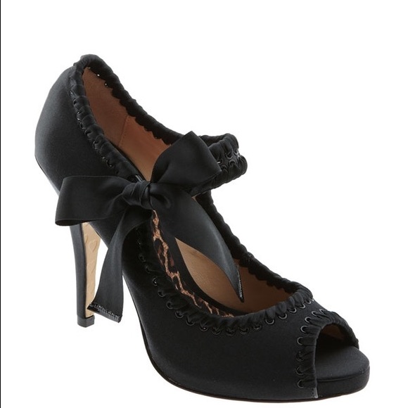 Betsey Johnson Black Satin Heel Pump Size 7M