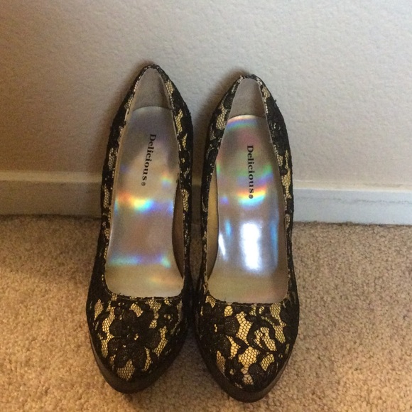 Lace high heels