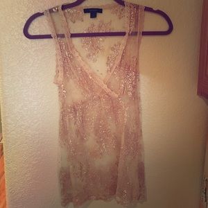 Sheer lace tank top