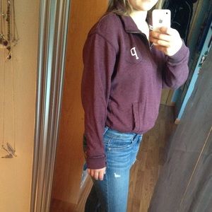 Pink maroon quarter zip