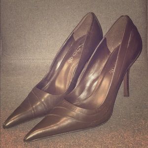 Aldo chocolate pointy toe heels