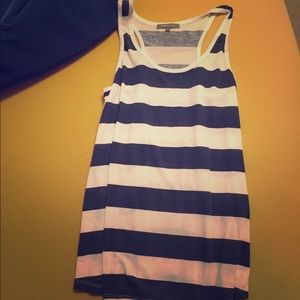 Blue And White Striped Tank Top