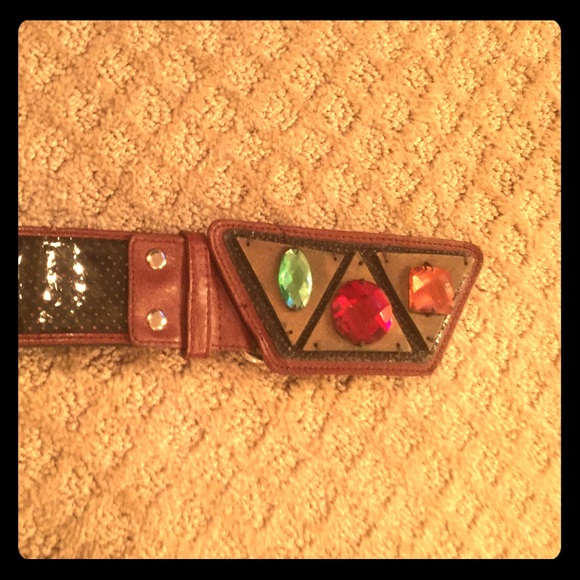 Unique shiny studded buckled belt