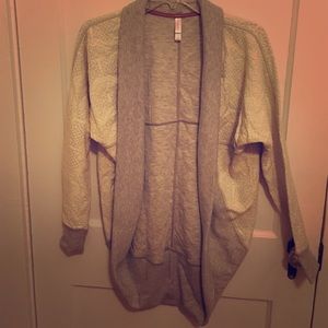 Gray and White Cardigan