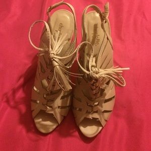 Nude heels with cute lace design