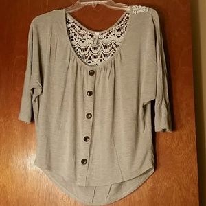 Tan back lace top