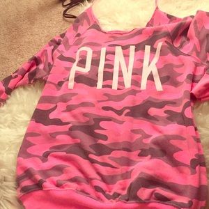 VICTORIAS SECRET PINK CAMOFLAUGE SWEATER