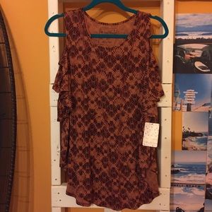NWT Free People Ruffled "Cold Shoulder" Shirt