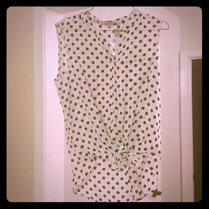 Pixley Brook Dot Print Tie Waist Top