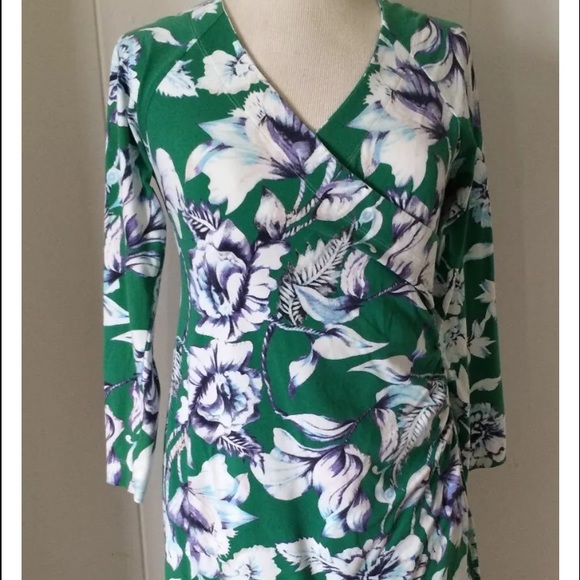 Floral faux wrap dress