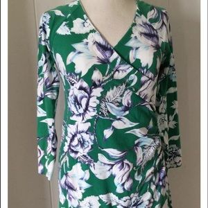 Floral faux wrap dress