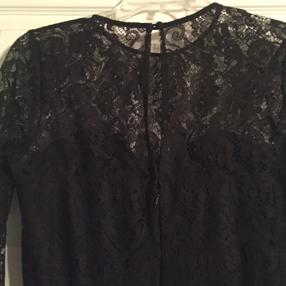 Black lace overlay midi dress - Picture 3 of 4