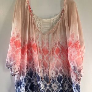 Maurice's Tie-Dye Peasant Top