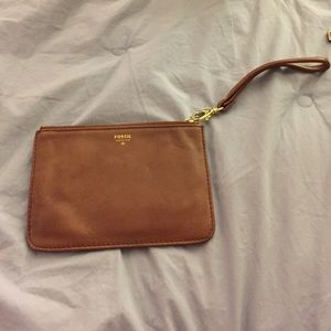 Fossil brown Wristlet