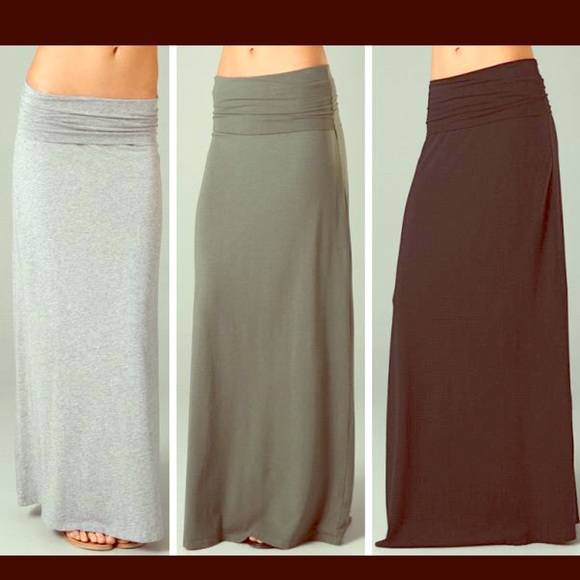 Splendid fold over maxi skirt