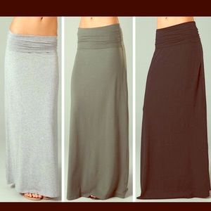 Splendid fold over maxi skirt