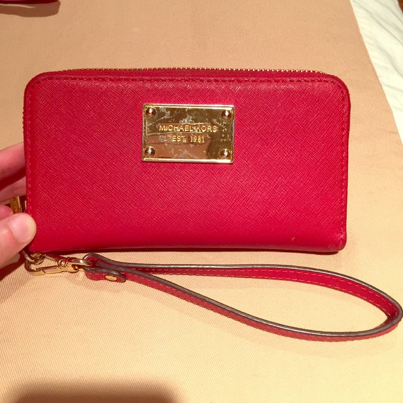 Michael Kors red wallet authentic