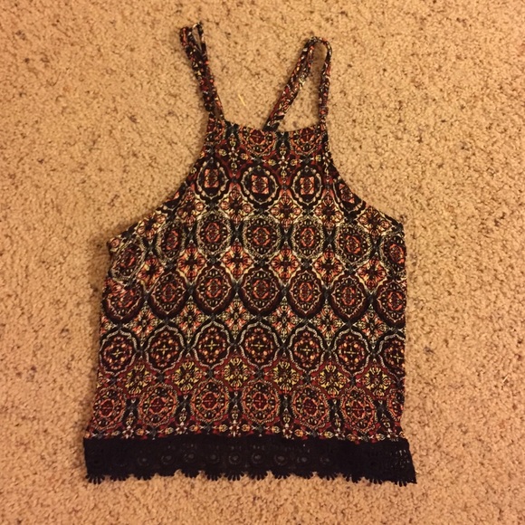 Pacsun Open Back Lace/Boho Crop Top