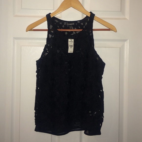 Express Black Lace Top