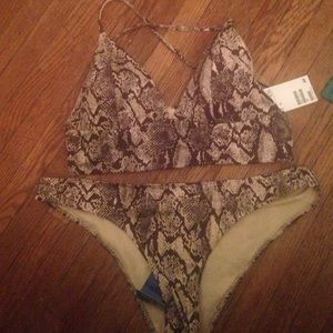 H&M Snake Print Two Piece Swimwear
