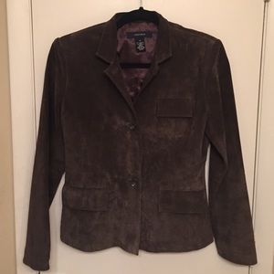 Jones New York Brown Suede Blazer Jacket