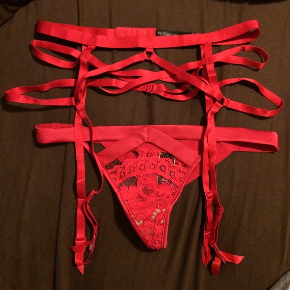 Victoria's Secret cherry pop garter belt