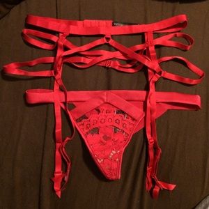 Victoria's Secret cherry pop garter belt