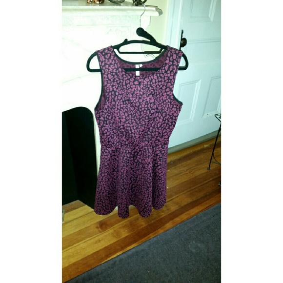 Fuscia and Black Fit and Flare Dress