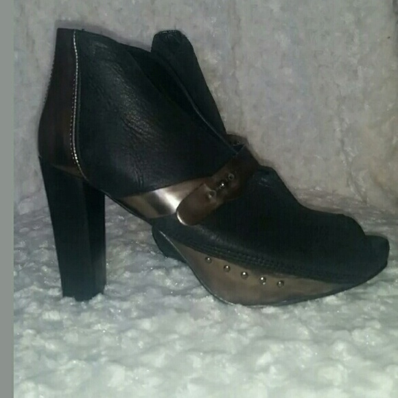 Black Open Toe Ankle Boots