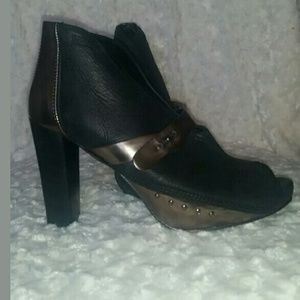 Black Open Toe Ankle Boots