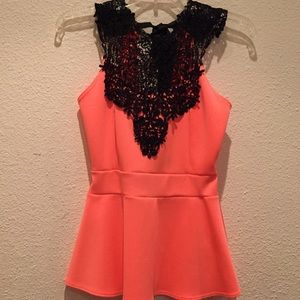Lace peplum top