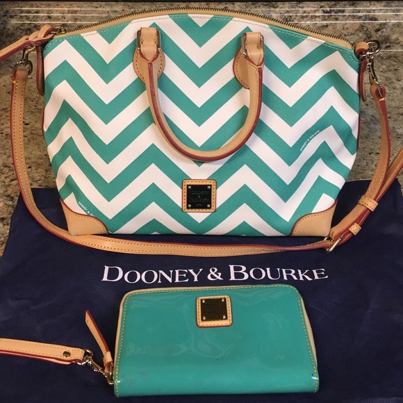 Dooney & Bourke Handbags - Dooney and Bourke chevron satchel w/ wristlet