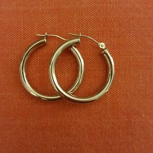 14 Karat White Gold Hoops