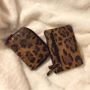 Set of 2 matching Leopard print wallets
