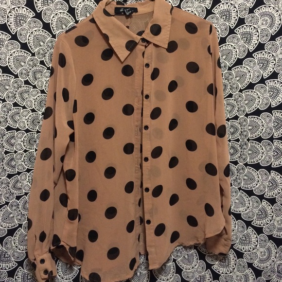 Sheer Polka-Dotted Shirt