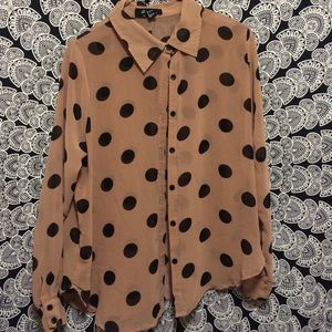 Sheer Polka-Dotted Shirt