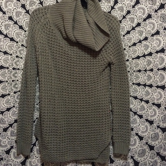 Long Grey Turtleneck Sweater
