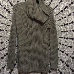 Long Grey Turtleneck Sweater