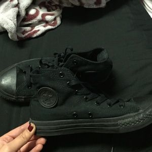High top all black converse