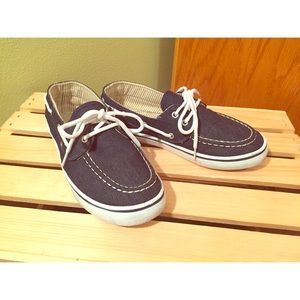 Denim and White Boat Shoes