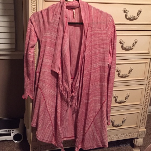 Free people pink cardigan