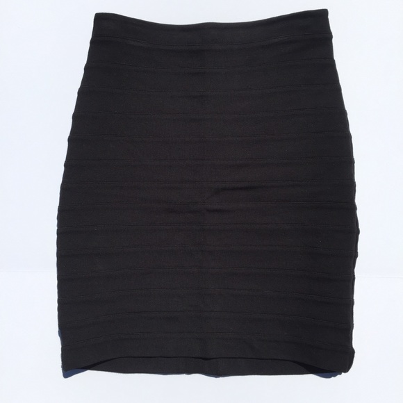 Express Black Form Fitting Bandage Style Skirt
