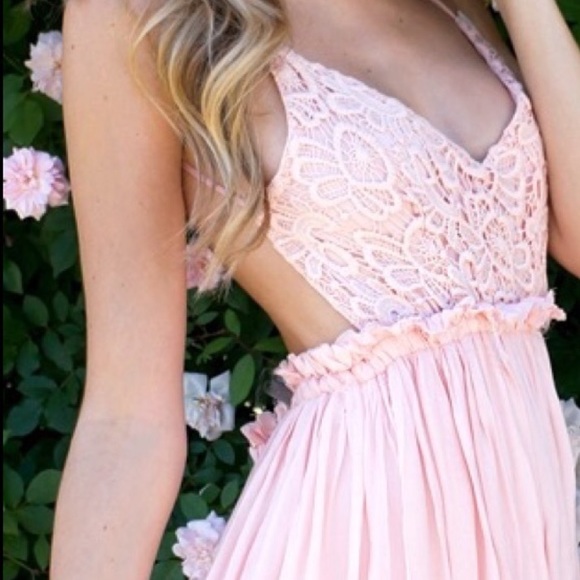 Pink Open Back Dress
