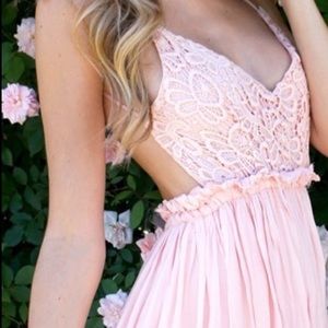 Pink Open Back Dress