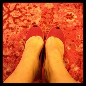 Melissa brand size  8 peep toe pink velvet flats