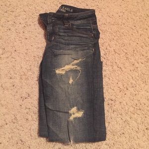 Distressed American Eagle Jeggings