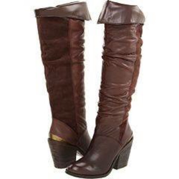 NWOT Lucky Brand Leather and Sued Boots Sz 7.5