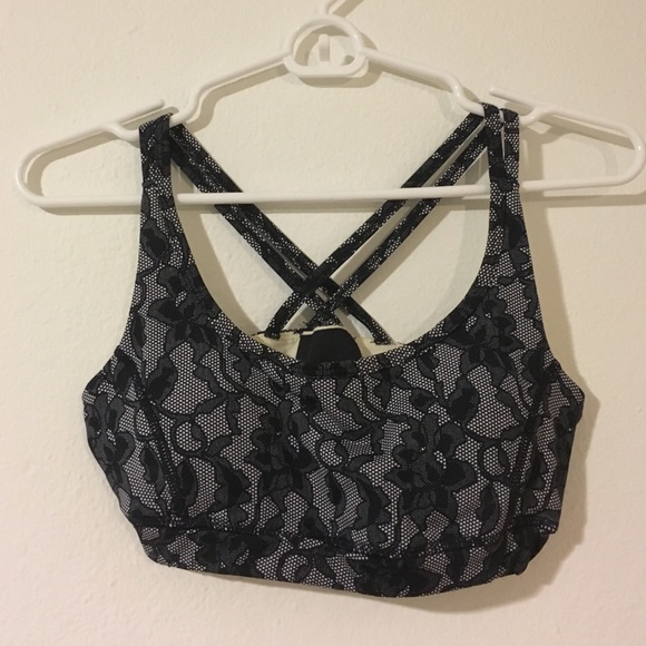 Adorable Floral Sports Bra with Criss Cross Back