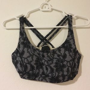 Adorable Floral Sports Bra with Criss Cross Back